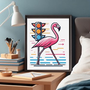 Colorful Flamingo Cross Stitch Pattern Suitable for Children's Room, Gift, Fabric Embroidery and Home Decoration-easy Pattern to Make - Etsy