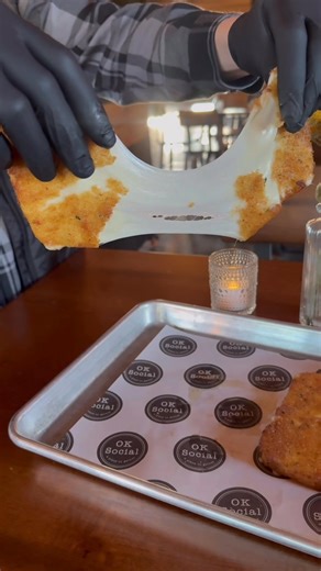 OPEN 4pm-close! LIVE MUSIC🎶 🧀Come get our ooey gooey scratch made Fried Mozzarella Steaks and listen to some light dinner music from Shannon Roy in the Dining Hall 6-9pm🎵 | OK Social