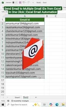 ✅ Send Email to Multiple Email IDs from Excel in One Click | Excel Email Automation #excelhacks