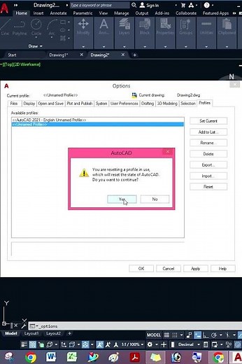 Reset Default Settings in AutoCAD-09 ! #autocad #autocadtips