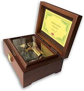 BinkeGG High Class Wooden Music Box with 23 30 50 Note Sankyo Musical Movement (30 Note)