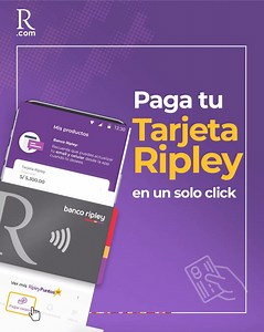 ¿Sabes cómo pagar tu Tarjeta Ripley desde casa? Descarga la App de Banco Ripley 👉📱http://onelink.to/uvpup9 y sigue estos 3 pasos! | Ripley Perú