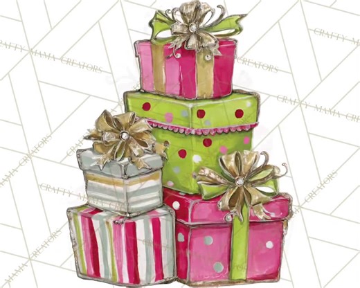 64 Png, Whimsical Pink and Green Christmas Trees Clipart for Holiday Crafts, Ornaments, Presents, Cute Festive PNG Art - Etsy