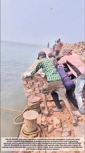 Manual Riverbank Reinforcement | Traditional Erosion Control Work #craftedeveryday