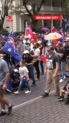 Rival rallies have seen thousands take over Brisbane City streets. #7NEWS | 7NEWS Brisbane