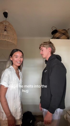 Seeing If He Melts Into the Hug