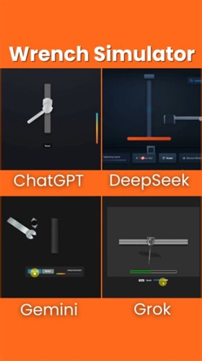 One Prompt on Instagram: "Prompt: Create a single-file HTML, CSS, and JavaScript animation showing a realistic wrench tightening a hex nut onto a threaded bolt with mechanically accurate motion. The nut should rotate and translate along visible threads while the wrench follows real tightening behavior with repositioning, easing, and resistance. Use metallic gradients, shifting highlights, soft shadows, and subtle imperfections for realism. Add torque feedback through visual cues, smooth non-robo