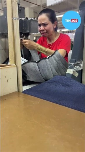 Seamstress goes viral with "done-for" expression while working on a tough order #30sNews