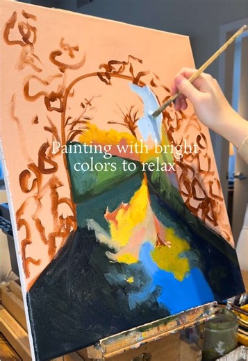 I’m blocking in colors for my new painting of the rock arch with reflections in the water. The colors look bright and almost garish right now, but they will settle down once I add the dark rocks in the arch and the foliage. #oilpainting #color #landscape #artist #satisfying Oil painting | fine art | landscape | romantic art | post Impressionism | realistic painting | soft girl aesthetic | dreamy art | creativity | beautiful | romantic art | blue water | ethereal art | reflections | detailed real