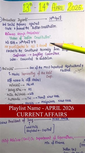 13th-14th April 2026 || Daily current affairs || Handwritten notes || An Aspirant !