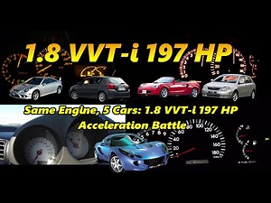 Same Engine, 5 Cars – 1.8 VVT-i 197 HP Acceleration Battle