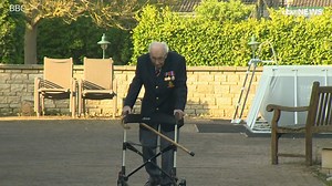 Watch as Captain Tom Moore, 99, completes the 100th lap of his garden, as his NHS fundraiser tops £12 million. Congratulations Tom! 👏🙌 https://www.itv.com/news/2020-04-16/captain-tom-moore-99-passes-12m-in-nhs-fundraising-bid/ | ITV News