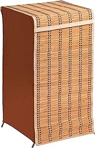 Honey-Can-Do Bamboo Wicker Hamper with Lid HMP-01619 Natural 26-Inches Tall
