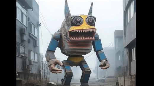 【3D建模神器 Meshy AI】【梦核怪核】巷战机器人