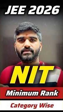 Minimum Rank For NITs✅ JEE MAINS 2026 |NIT Cut Off JEE Mains 2026|marks vs percentile jee mains 2026