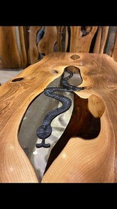 3.6K views · 59 reactions | Clear Epoxy With Snake Figure Walnut Table ✨ Dimension: 309*124cm ( 121.6*48.8'' ) #epoxytable #resinart | Gül Natural Furniture | Facebook
