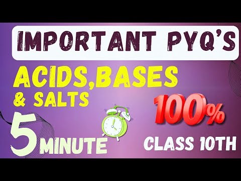 Acids Bases and Salts 5 PYQ | Important Questions & Answers | Science Chapter 2