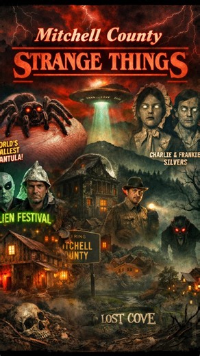 History Mystery… Discover the strange side of Mitchell County… 👽 🕷️ The list goes on and one with 😱 Frankie Charlie Silvers 😱 Bakersvilles Haunted Courthouse 😱 The old English Inn 😱 Lost Cove Did we miss one? Which one is your fave? PS: do we really believe there is a 9th episode coming out tonight? | Discover Mitchell NC