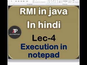 RMI in java in hindi lec-4 Program in notepad (compilation and execution)