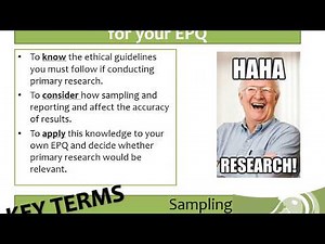 EPQ - Lecture 5 - Collecting Primary Data