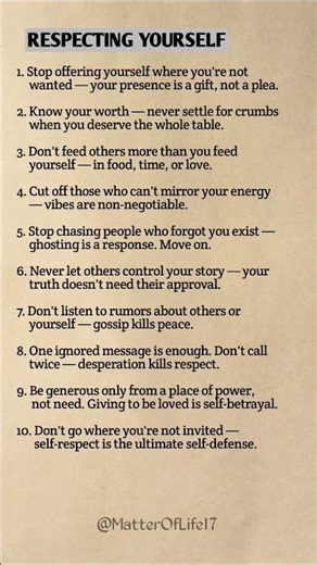 Respect Yourself First 💯🔥 | 10 Rules of Self-Respect #SelfRespect #LifeLessons