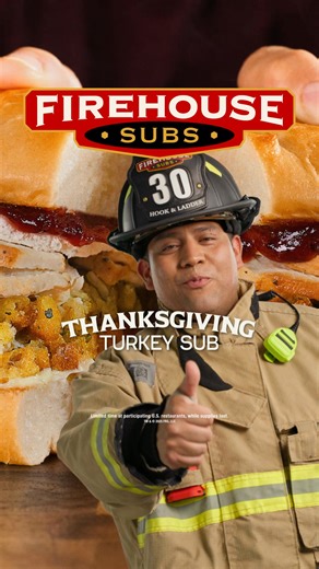 18K views | Carved turkey. Buttery stuffing. Cranberry sauce. Don’t forget to add gravy. We’re so thankful the Thanksgiving Turkey Sub is back! | Firehouse Subs | Facebook