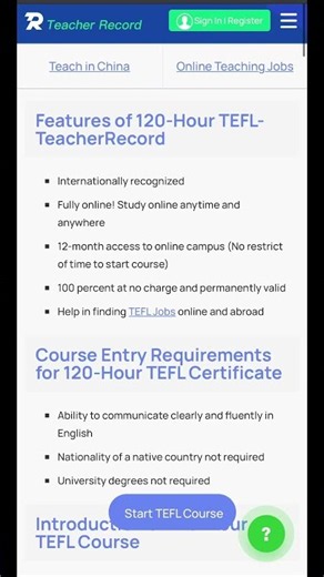 FREE TEFL CERTICATE ( teacherrecord.com)