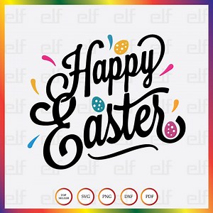 Happy Easter, Bunny, Religious Easter Decor (svg, Pdf, Png, Dxf) - Etsy UK
