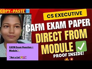 “CS Executive CAFM Exam Paper🤯 |😱 Direct From Module Proof Inside ✅💥/Not a Lie! 😎🔥#cafm#cs#yt#icsi
