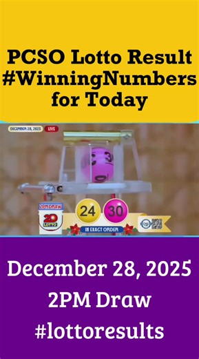 WATCH: Recap! PCSO Lotto, 2PM Draw Result, December 28, 2025. #pcsolottoresulttoday #phillippinelotto #WinningNumbers | Philippine News and Updates