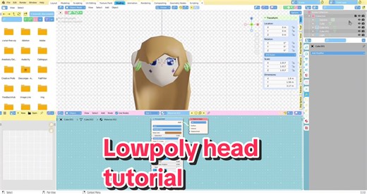 Lowpoly character head modeling tutorial ✳️ #lowpoly #timelapsevideo #blendertutorial #fyp #b3d