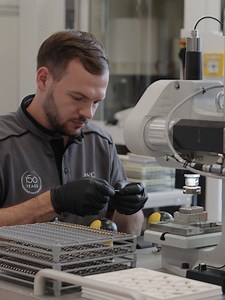 IWC CNC Technician David Parravicini assembles the rotor with its segment and performs the riveting process, ensuring a strong and permanent connection between the two parts. This is just one of the many steps in crafting the Calibre 82 rotor. Discover the remaining steps on our profile. #IWCwatches | IWC Schaffhausen