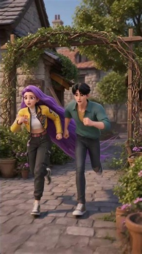 Rapunzel Rumi Got Her Hair TANGLED on the Run! 😱💜 #Rumi #Rapunzel