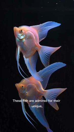 features a pair of angelfish (Pterophyllum species), a popular choice for freshwater aquariums.