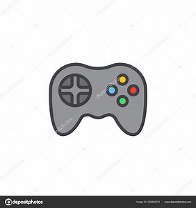 Video Game Symbol Gamepad Line Icon Filled Outline Vector Sign