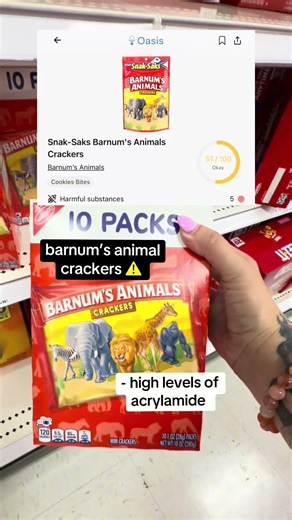 & it’s marketed for kids😭 all items scanned using Oasis. #snacks#nontoxic #momtok #healthylifestyle