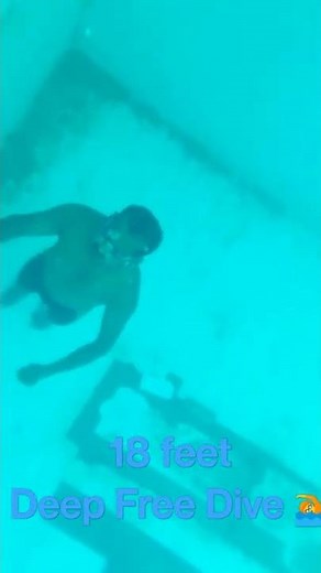 18ft Deep Free Diving without any swim equipment (Dream 20k Subs)