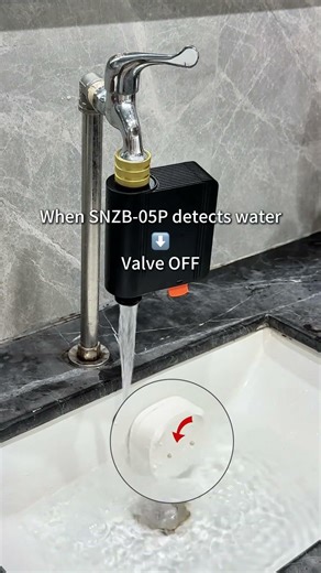 Auto Shutoff When Leak Detected 💧 Smart Water Protection | SNZB-05P + SWV-ZFE #shorts