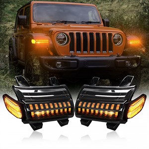 Jeep JL LED Fender Lights Front Turn Signal DRL for 2018