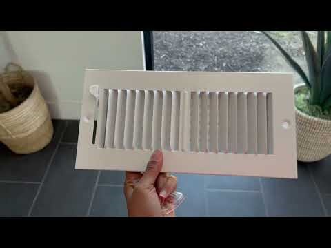 EZ FLO 10 x 4 Inch Duct Opening Air Vent Cover for Wall or Ceiling, Two Way Ventilation Register Rev