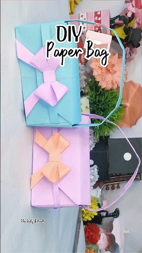 How to make a beautiful Paper Handbag at home 👜✨ #craft #artandcraft #papercraft