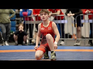 U13 Leri Markoidze (GEO) vs Dennis Bjerkeli (NOR) 47kg. Greco-roman boys youth wrestling. B-cam-man