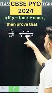 If y = tan x + sec x,then prove that (𝐝^𝟐 𝐲)/(𝐝𝐱^𝟐 )=𝐜𝐨𝐬𝐱/(𝟏−𝐬𝐢𝐧𝐱)^𝟐 #cbse2026 #m