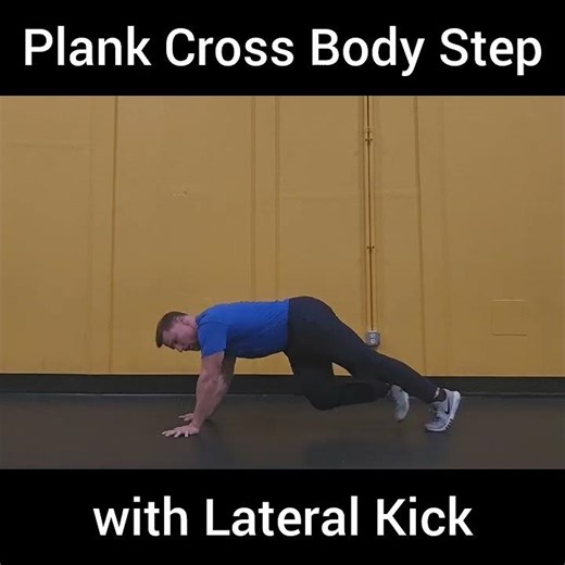 Plank Cross Body Step with Lateral Kick