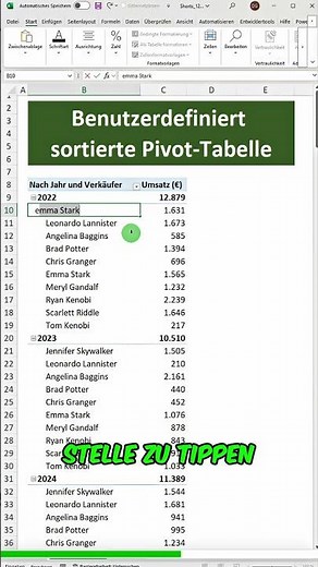 Pivot-Tabelle benutzerdefiniert sortieren: So geht’s #excel #exceltips