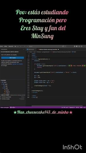 MinSung game 🐿️💘🐇 #straykids #minsung #kpop #hanjisung #leeknow #game #html #javascript #css