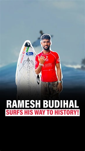 Indian surfing goes global with Ramesh Budihal🤟 The Asian Surfing Championship 2025 was historic for India. Three Indian surfers made the quarterfinals cut for the first time, and two - Ramesh Budihal and Kishore Kumar - went further, to the semifinals. But one rose above the rest - Ramesh Budihal. With a bronze in the Open Men’s final, he became the first Indian to win an individual medal in the event. This is his story. Watch the full video on YouTube. #surfing #surfersparadise #surf #surfand