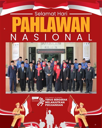 Pengadilan Agama Tangerang on Instagram: "Senin, 10 November 2025. Hakim dan Pegawai Pengadilan Agama Tangerang melaksanakan Upacara Hari Pahlawan 2025 dengan khidmat yang dipimpin langsung oleh Wakil Ketua Pengadilan Agama Tangerang YM. Dr. Saiful, S.Ag., M.H. Tema Upacara Hari Pahlawan 2025 yaitu "Pahlawanku Teladanku. Terus Bergerak Melanjutkan Perjuangan". Tema tersebut menggambarkan tekad meneladani semangat para pahlawan dalam wujud pengabdian nyata, bergerak maju dengan jiwa nasionalisme 