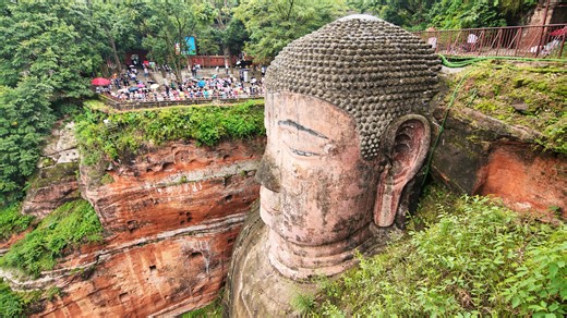 The giant stone Buddha hidden within a Chinese cliffside