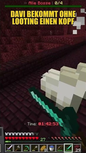 Davi bekommt ohne looting einen Kopf! #davihoma #minecraft #viral #shorts #twitch